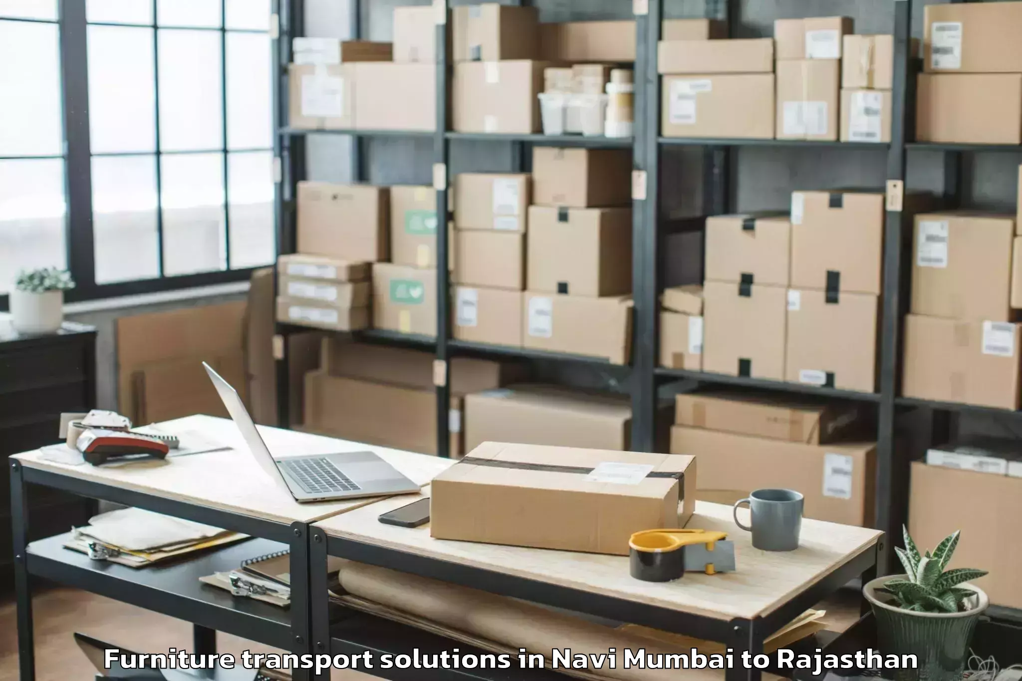 Professional Navi Mumbai to Raisingh Nagar Furniture Transport Solutions